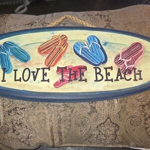 Colorful Beach Sign with Flip Flops